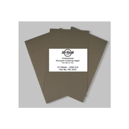 Microgrit Wet/Dry Finishing Paper - 2000 Grit - 25 Pack - 9X5.5